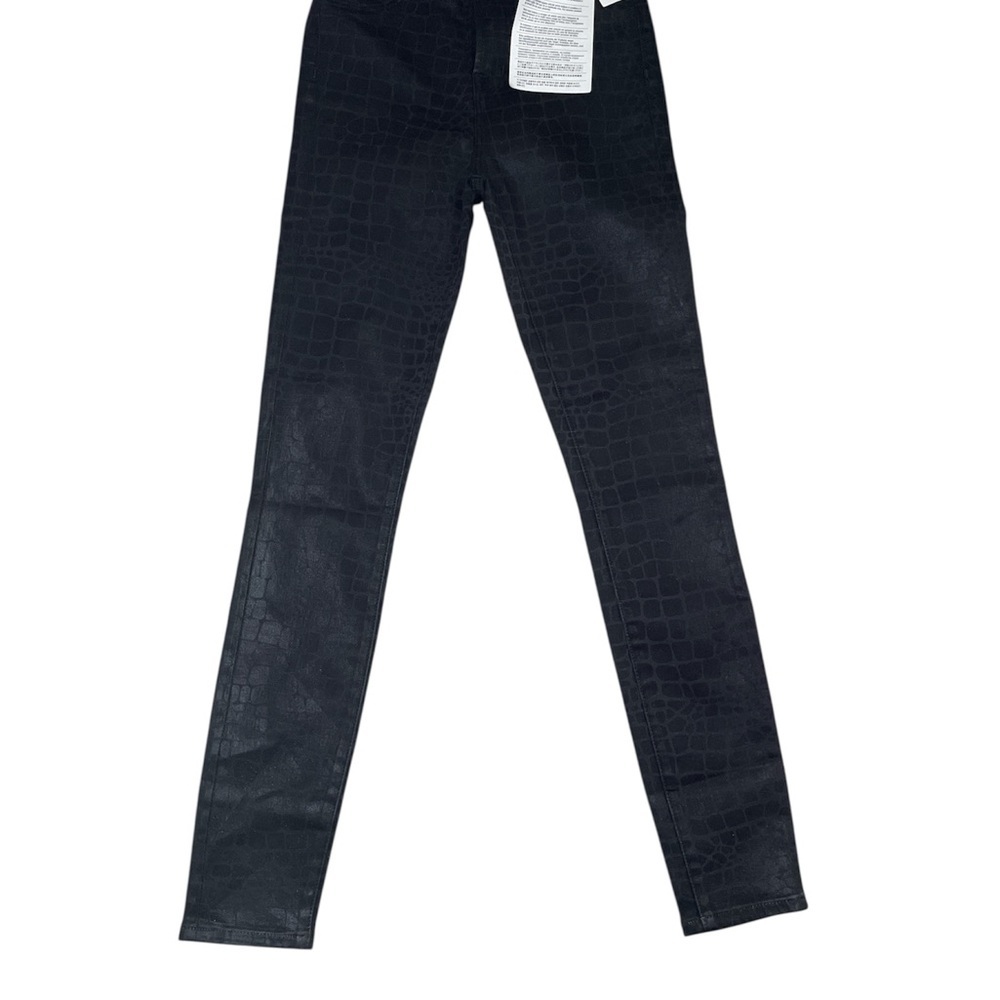 J Brand Leenah Super High-Rise Coated Croc Skinny Jeans Sz 24